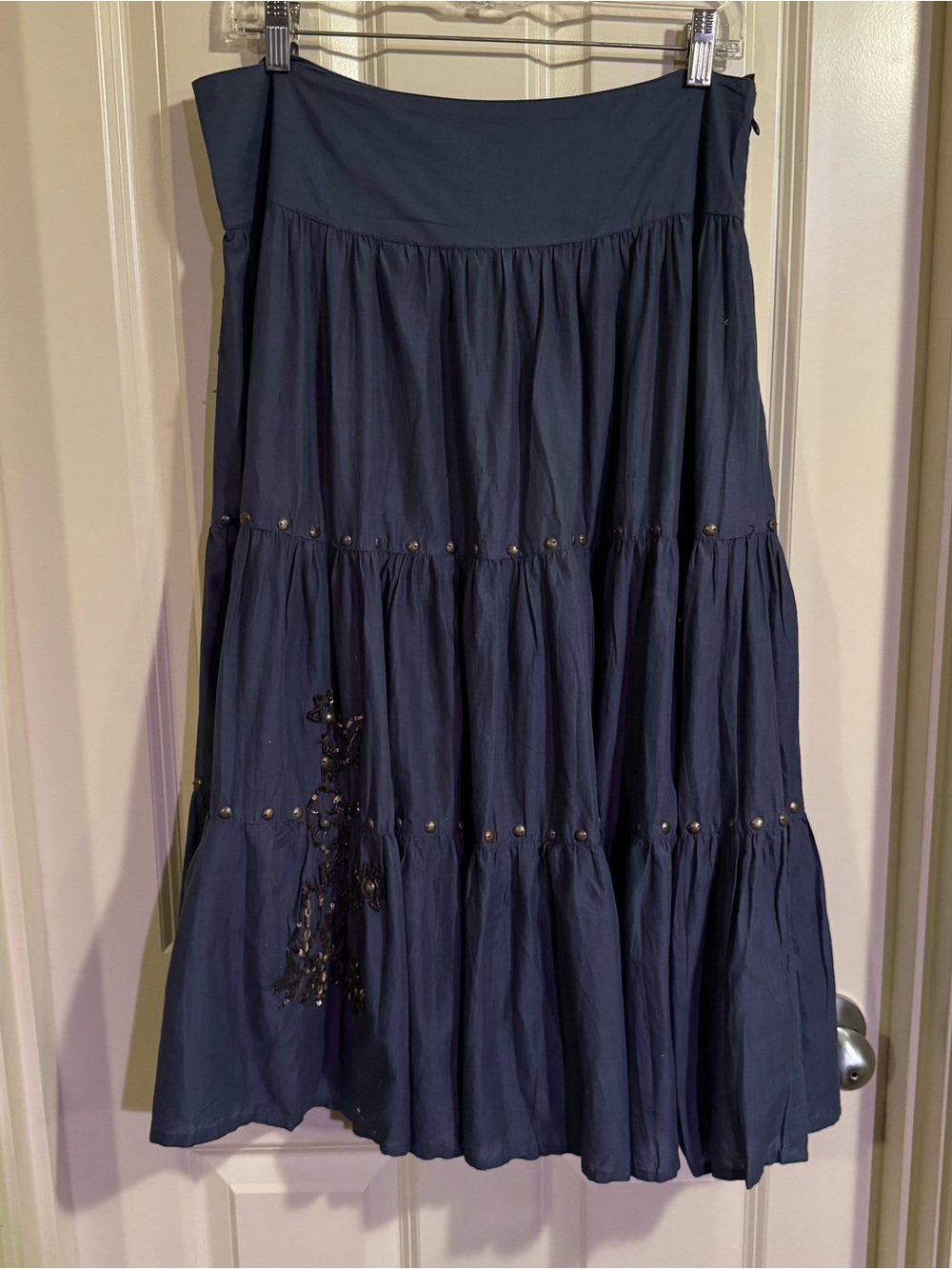 Zara Basic Dark Blue Cotton Skirt